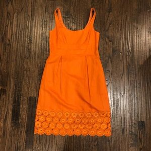 Carmen Marc Valvo Midi Length Orange Dress